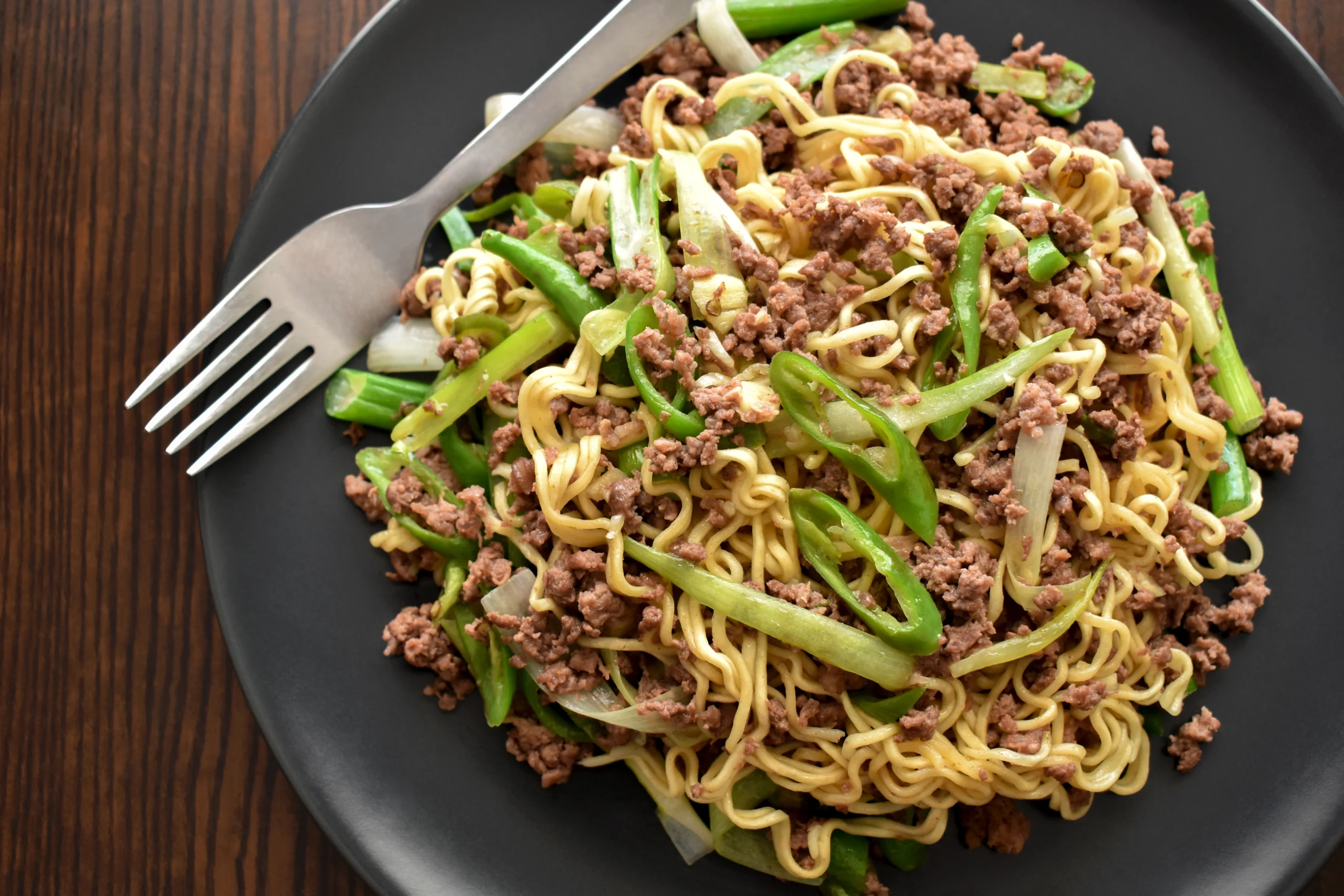 Mongolian Ground Beef Noodles