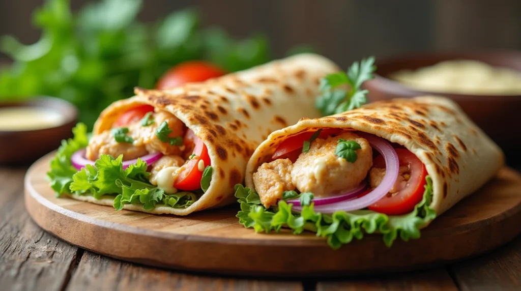 garlic chicken wraps