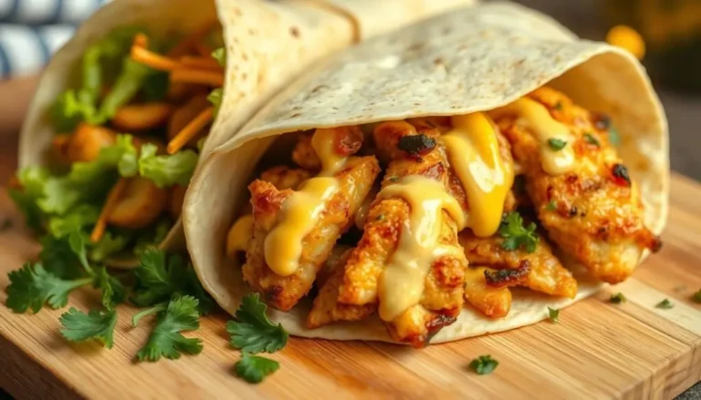 Cheesy Garlic Chicken Wraps