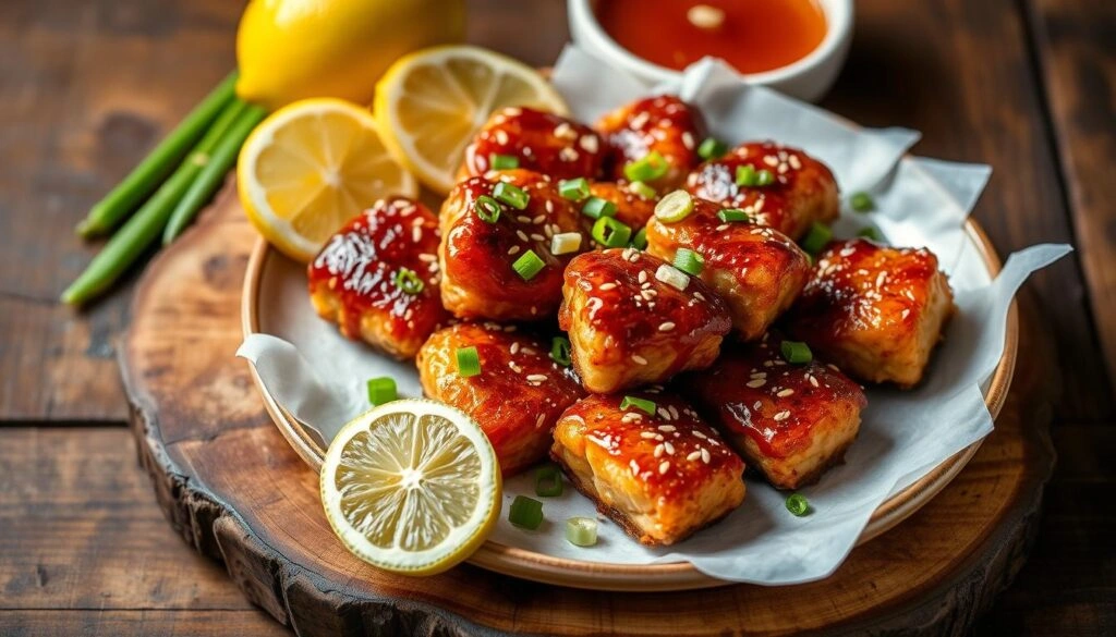 Honey Garlic Salmon Bites