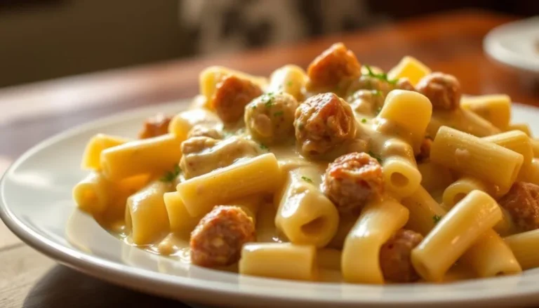 creamy sausage rigatoni