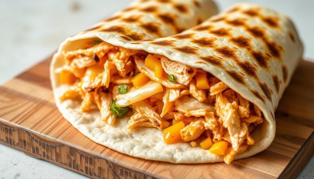Cheesy Garlic Chicken Wraps