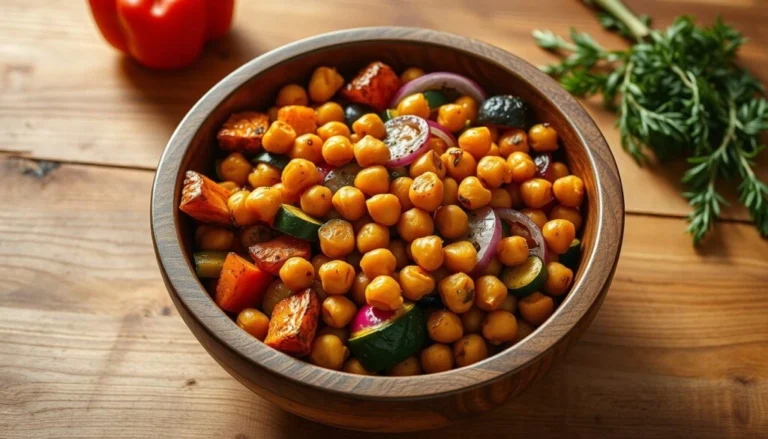 Roasted veggie and chickpea bowls