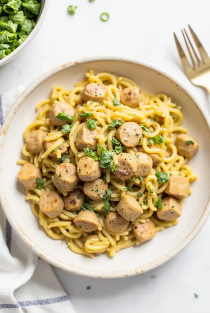 Delicious Creamy Chicken Sausage Orzo in 3 Easy Steps Creamy Chicken Sausage Orzo