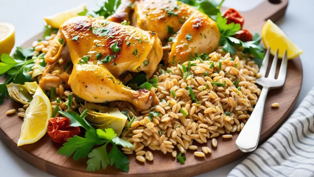 Lemon-Garlic Chicken and Farro Salad Lemon-Garlic Chicken and Farro Salad