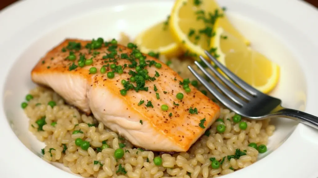 Salmon with Lemon Orzo
