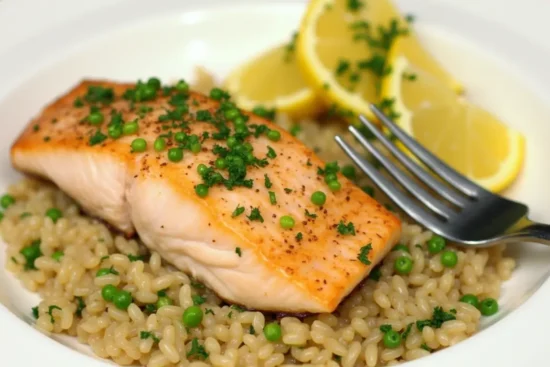Salmon with Lemon Orzo