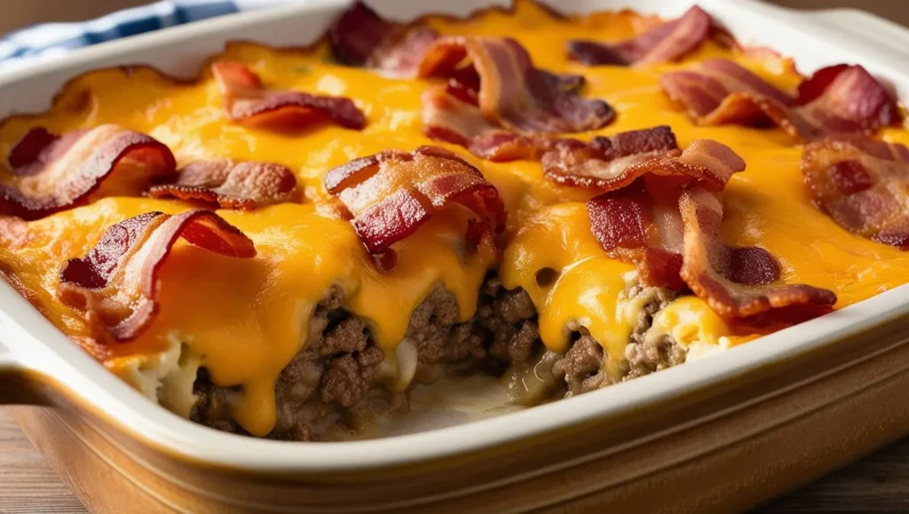 Ultimate Keto Comfort: Bacon Cheeseburger Casserole Recipe bacon cheeseburger casserole