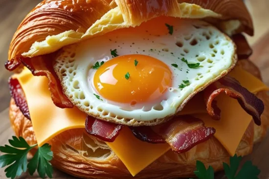 Baked Croissant Breakfast Sandwich