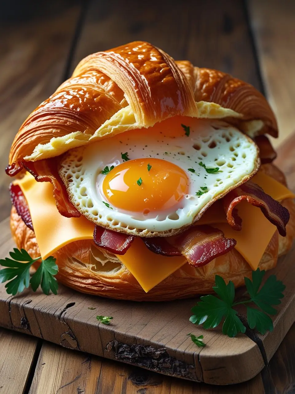 Baked Croissant Breakfast Sandwich