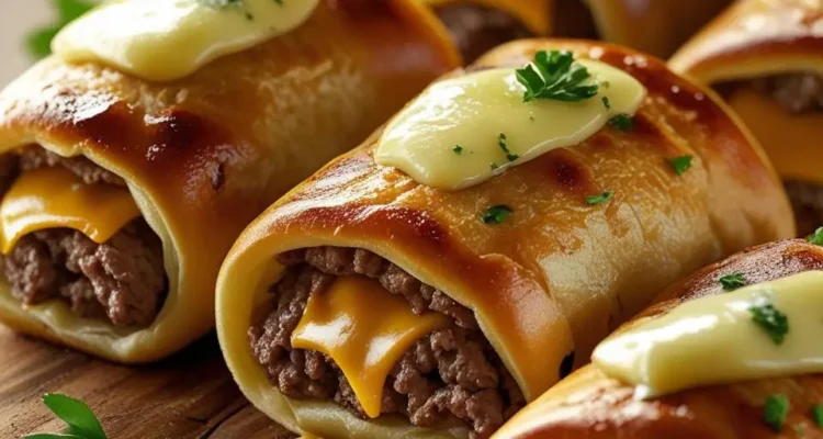 Garlic Butter Beef Cheeseburger Rollups