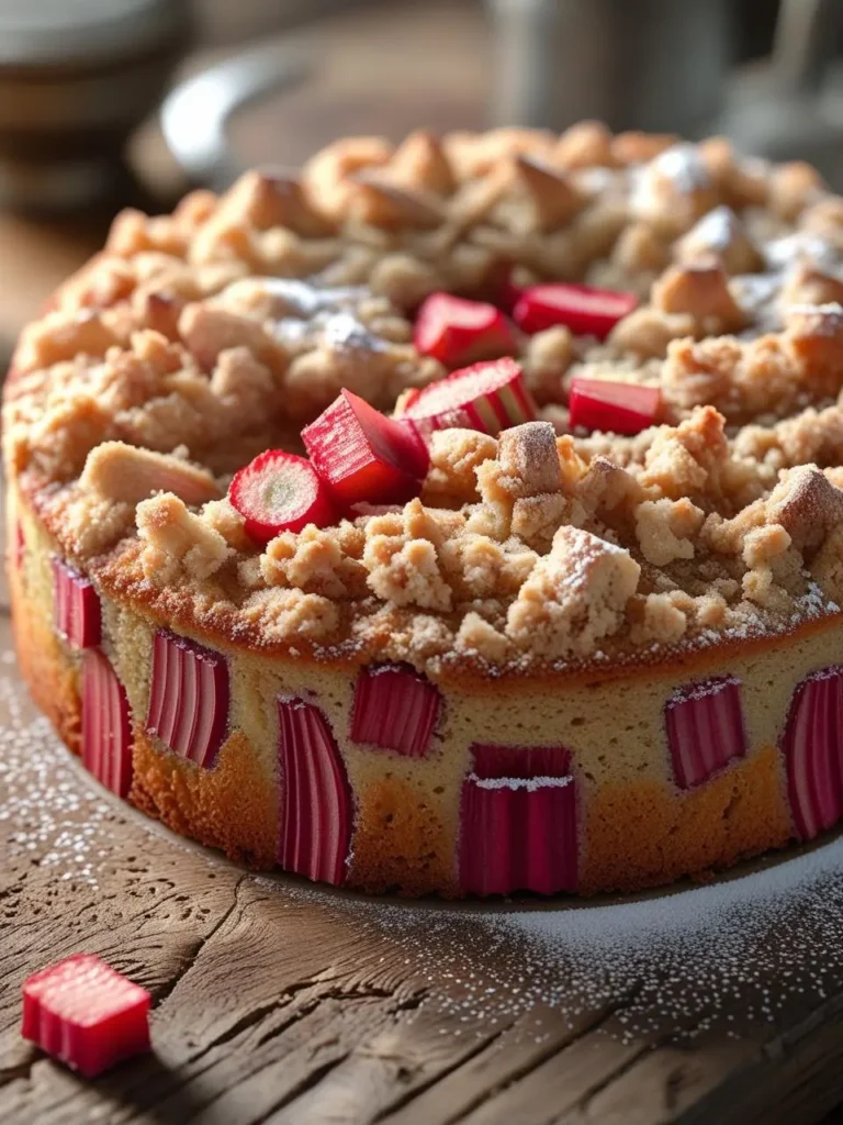 Rhubarb Sour Cream Coffee Cake