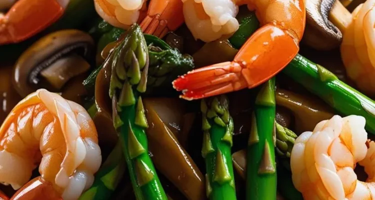 Shrimp and Asparagus Stir-Fry with Mushrooms