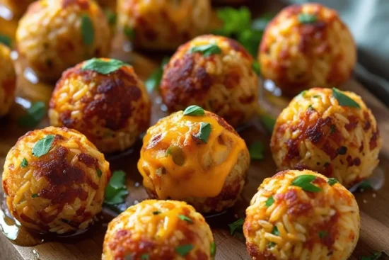 Vegan Cheesy Rice Balls