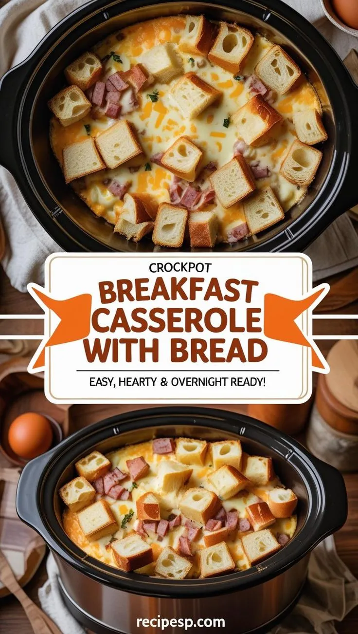 crockpot breakfast casserole with bread