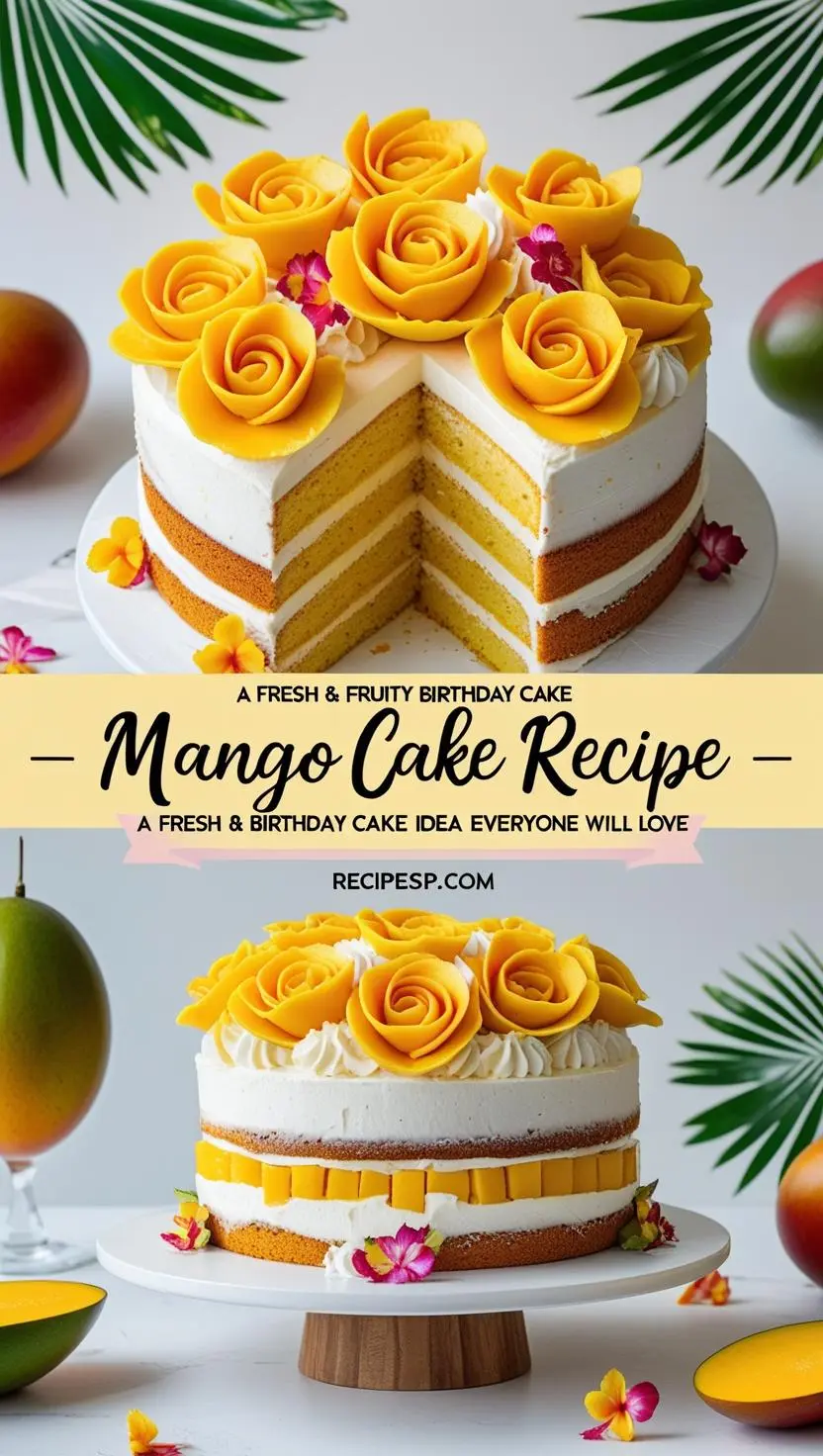Mango Cake Recipe – Soft, Fruity & Perfect for Summer Birthdays 🍰🥭