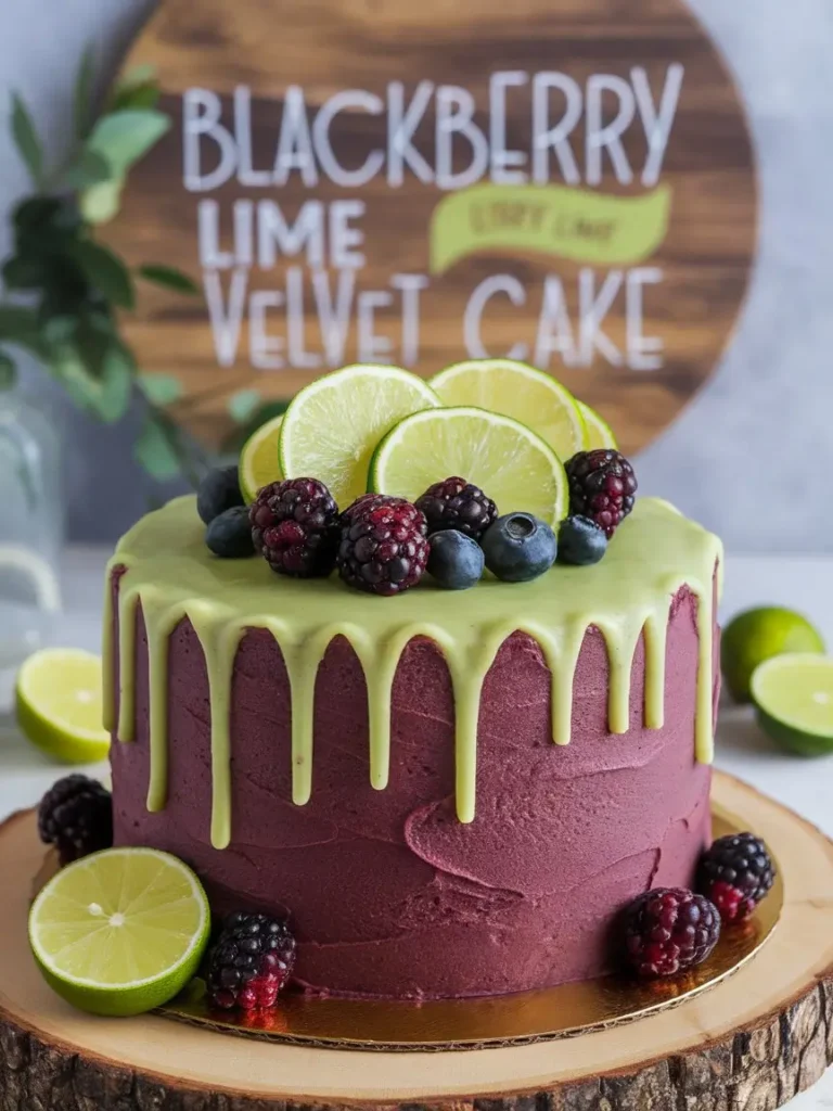Blackberry Lime Velvet Cake