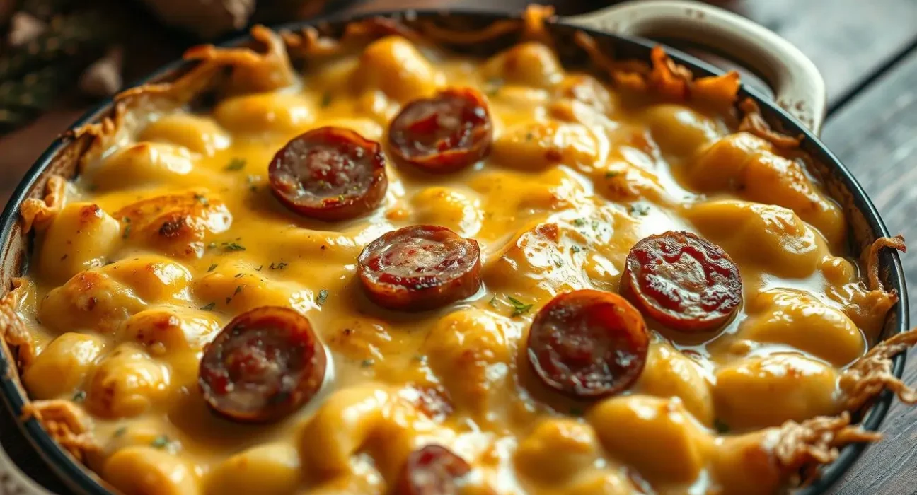 Cheesy Potatoes and Smoked Sausage