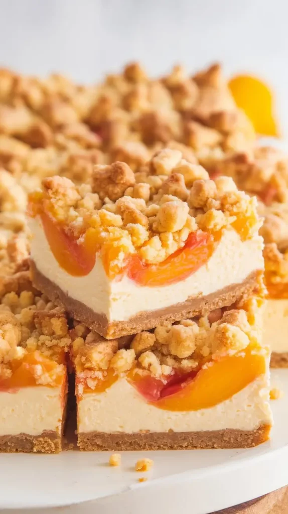 Peach Cobbler Cheesecake Bars