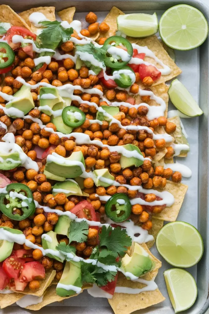 Crunchy Chickpea Nachos with Lime Yogurt 1