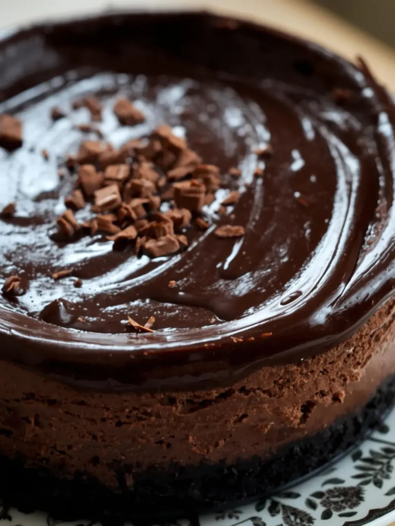 Dark Chocolate Espresso No Bake Cheesecake