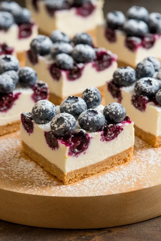 No-Bake Lemon Blueberry Cheesecake Bars