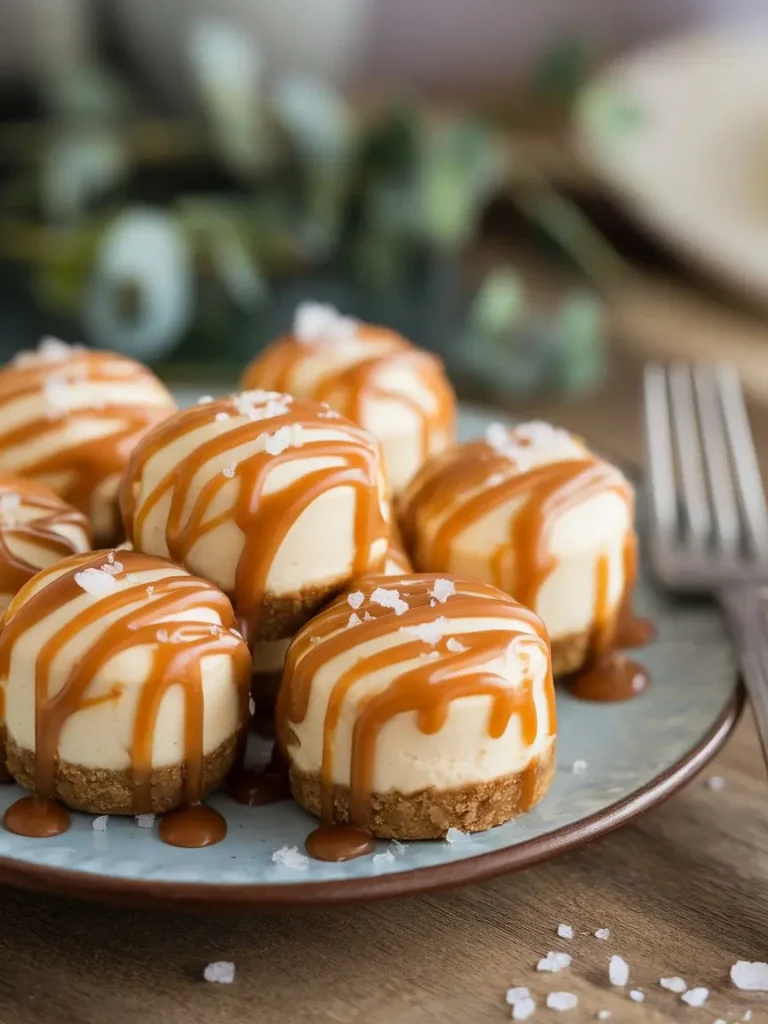 Salted Caramel Cheesecake Bites