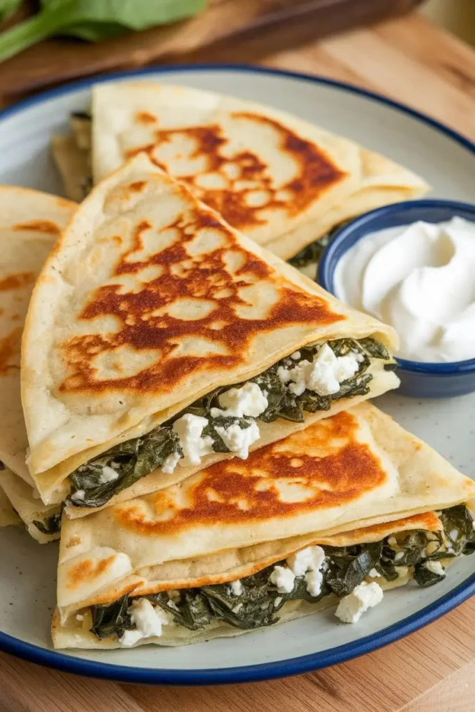 Spinach and Feta Quesadillas