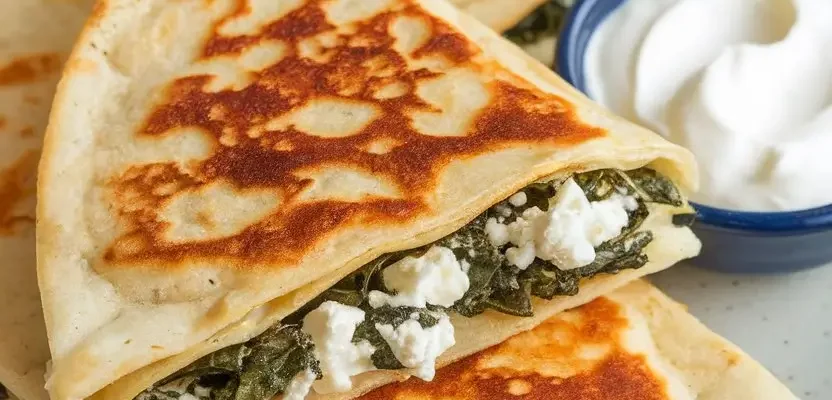Spinach and Feta Quesadillas