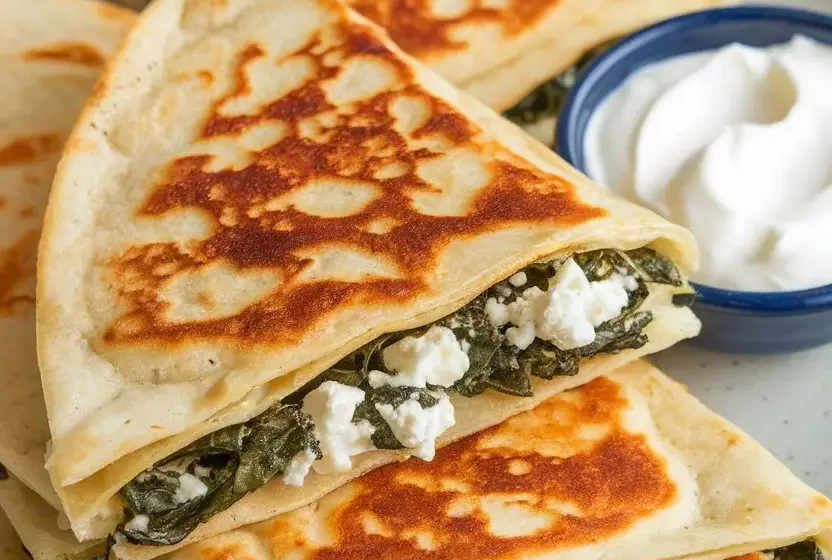 Spinach and Feta Quesadillas