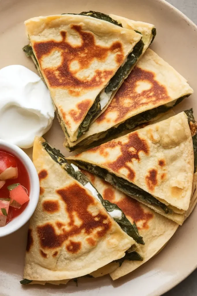 Spinach and Feta Quesadillas