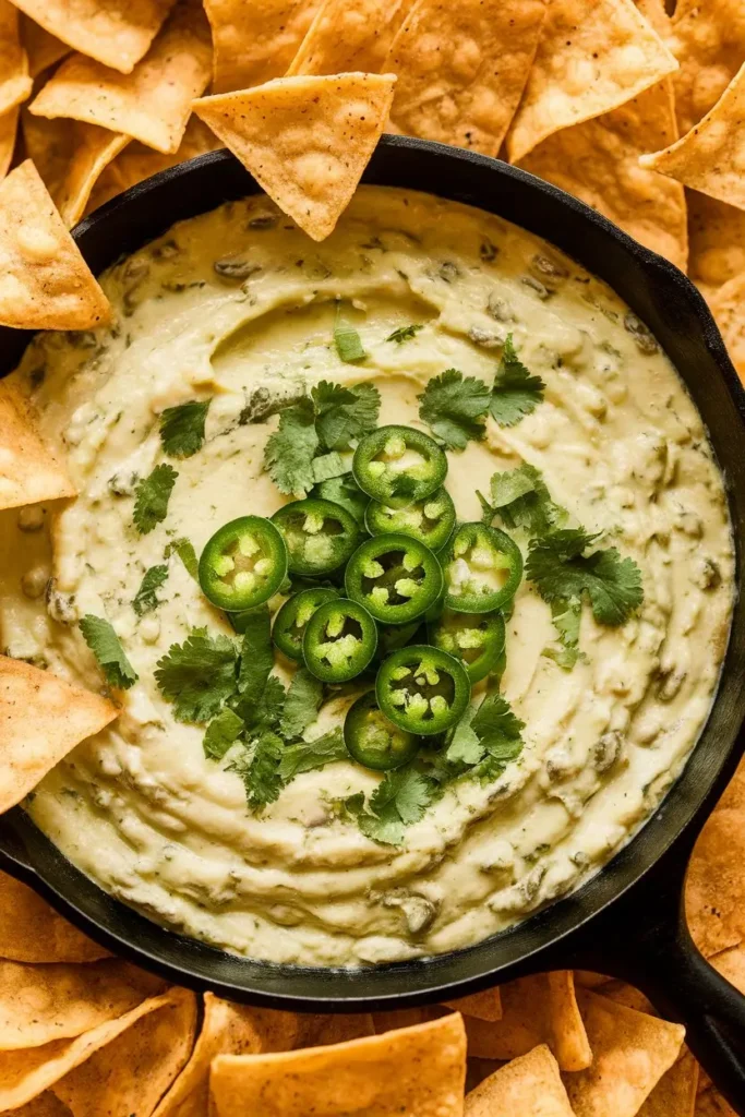 Warm White Bean Skillet Queso Verde 1