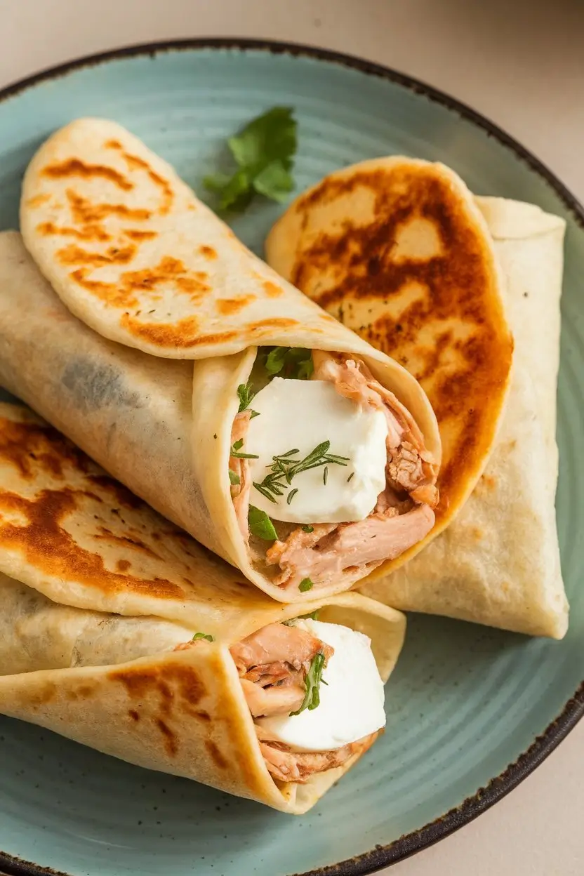 Crispy Air Fryer Chicken & Mozzarella Wraps Recipe