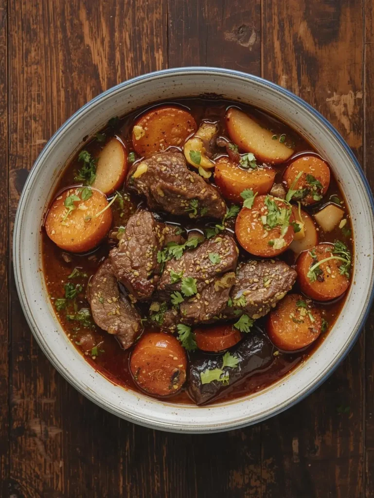 Hearty beef and root vegetable stew