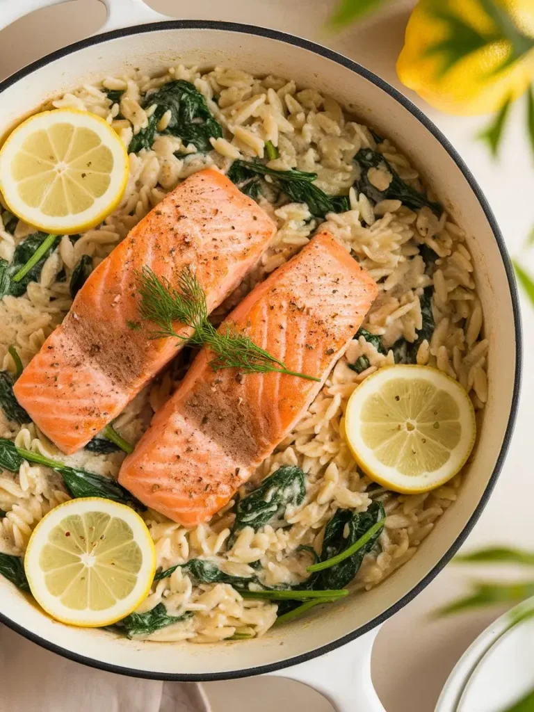 Lemon Salmon Orzo Skillet Fast and Flavorful Meal