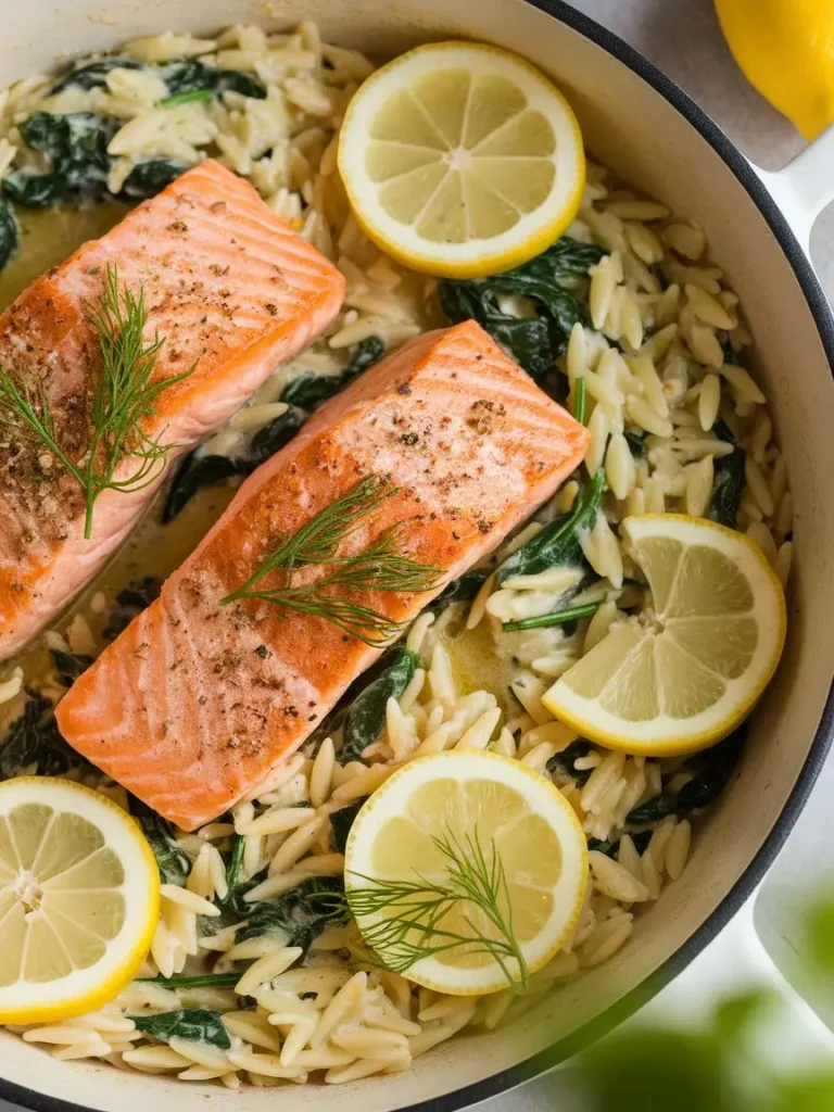 Lemon Salmon Orzo Skillet Fast and Flavorful Meal