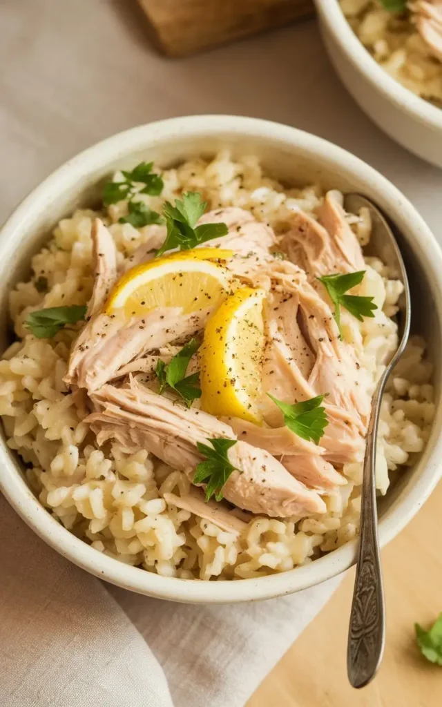 slow cooker lemon herb chicken and rice
