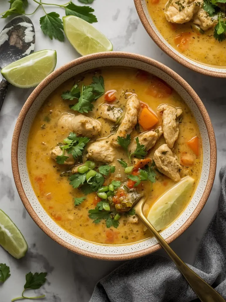 Thai style coconut lime soup with chicken