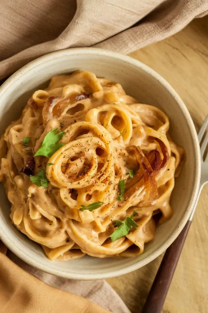 Vegan Caramelized Onion Pasta: A Tasty Delight Vegan Caramelized Onion Pasta