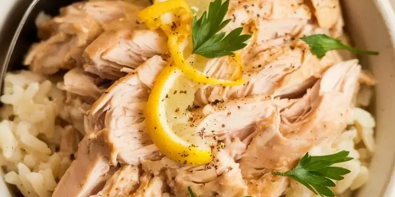 slow cooker lemon herb chicken and rice