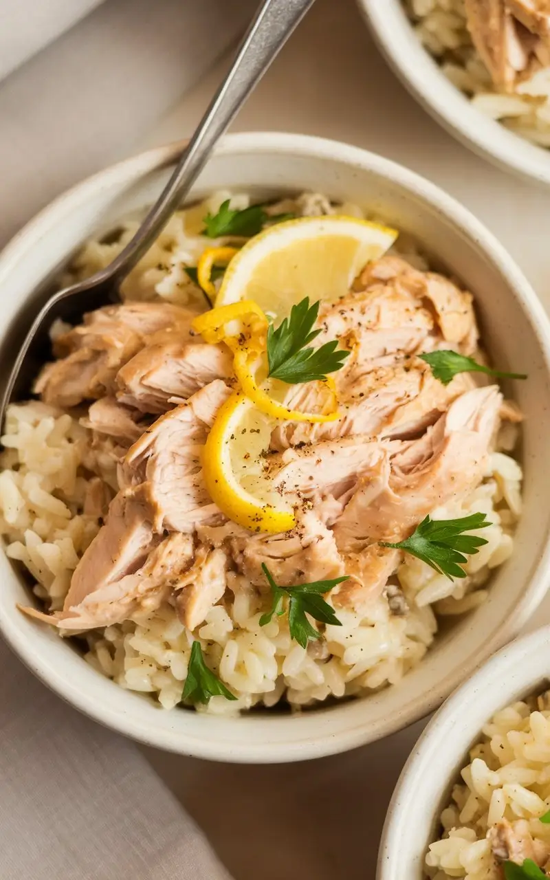 Slow Cooker Lemon Herb Chicken and Rice Recipe