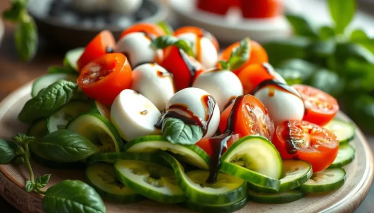Easy Cucumber Caprese Salad