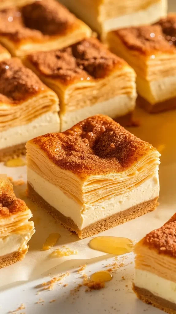 Indulge in my irresistible sopapilla cheesecake bars a decadent fusion of creamy cheesecake and cinnamon sugar goodness 2