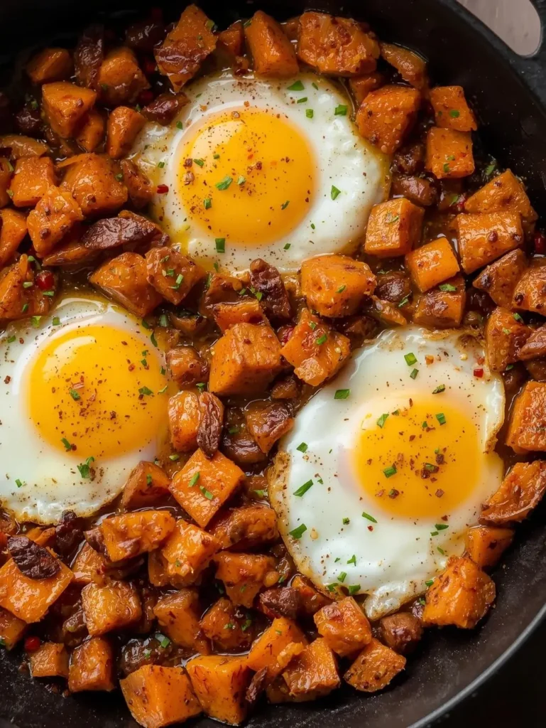 Skillet Sweet Potato Hash with Eggs