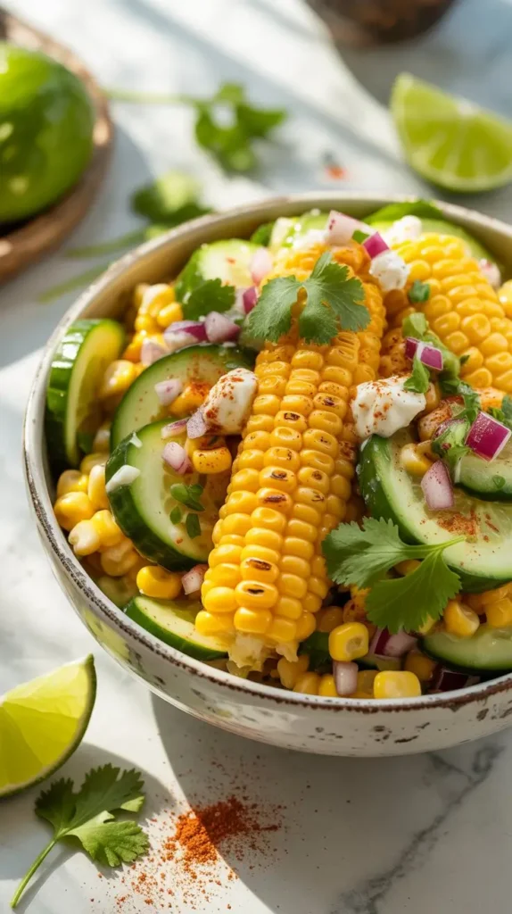 Street Corn andCucumber Salad