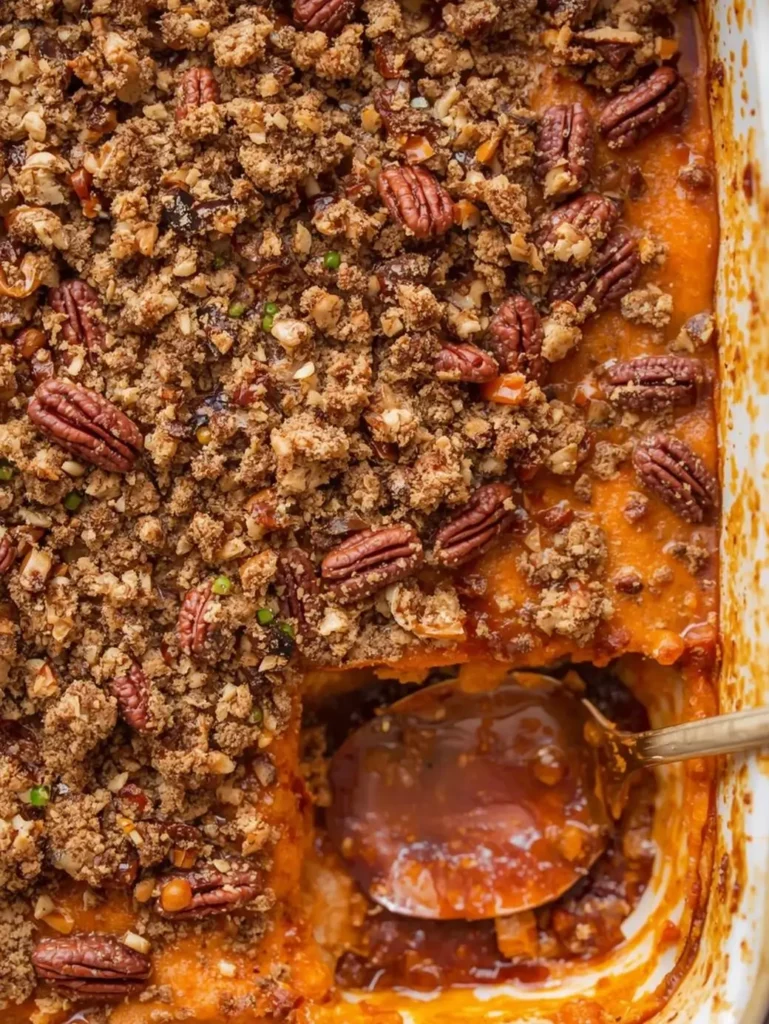 Sweet Potato Casserole with Pecan Crumble