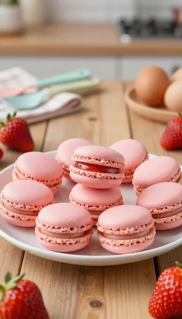 strawberry macaroons