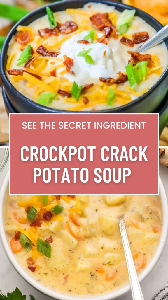 đĽ Crockpot Crack Potato Soup (Creamy, Cheesy, Zero Self-Control) Crockpot Crack Potato Soup
