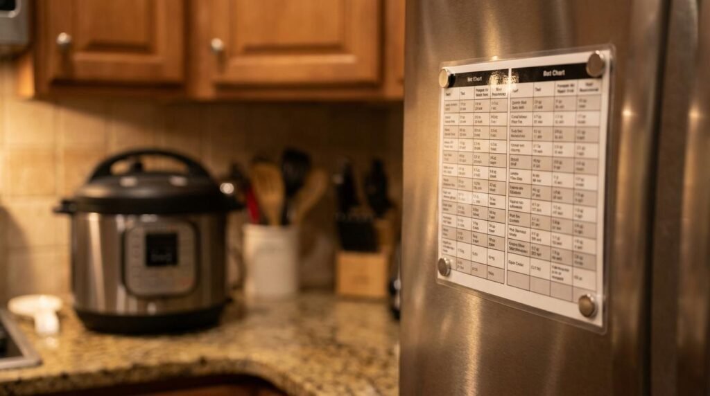 printable instant pot cooking times chart