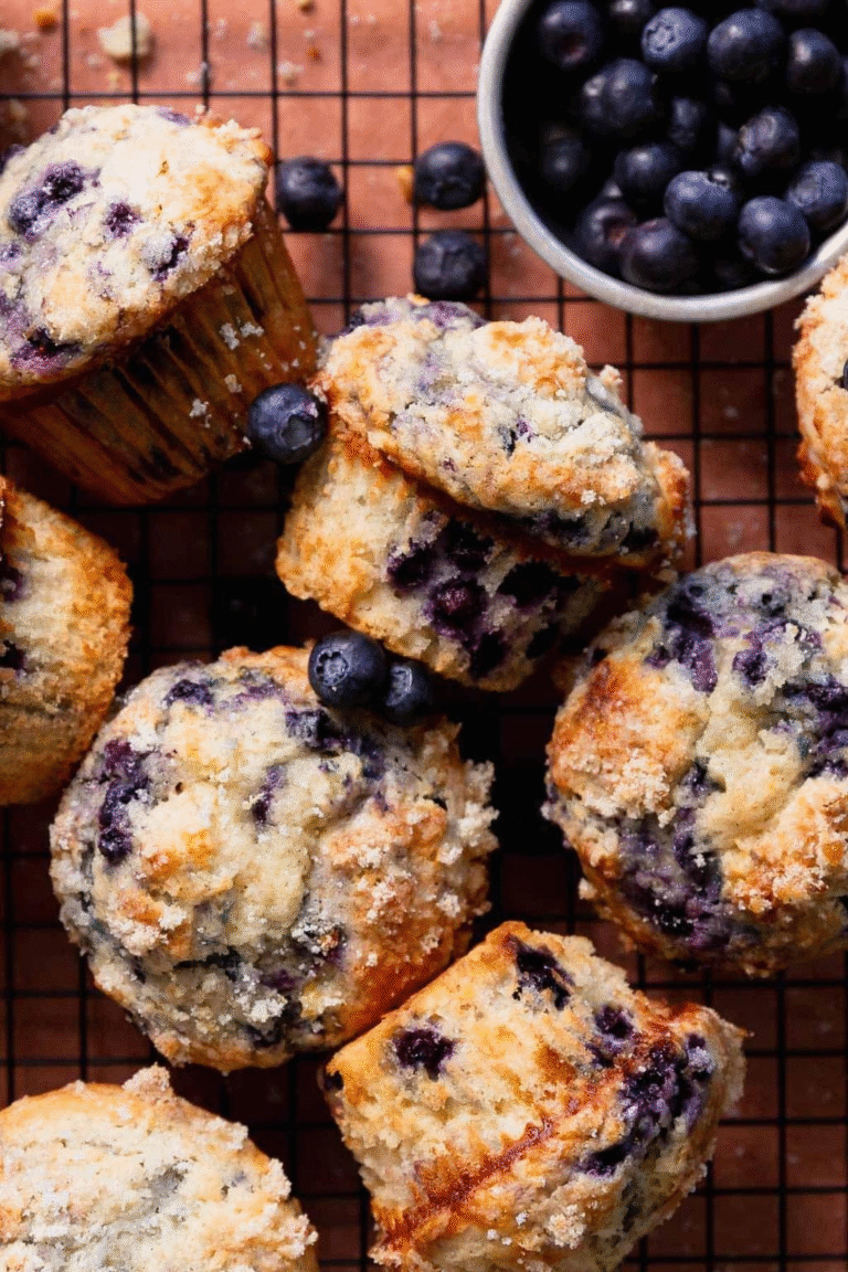 Bakery Style Blueberry Muffins